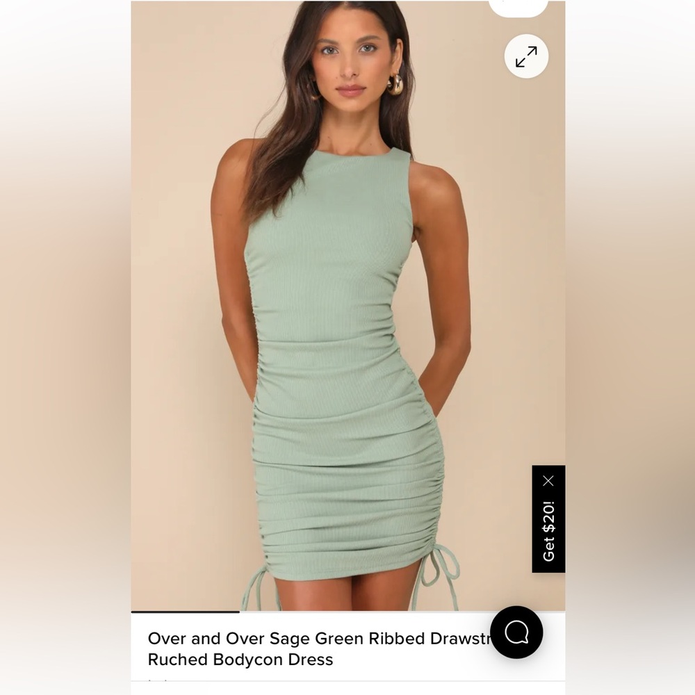 Lulu's Sage Green Ruched Pencil Skirt